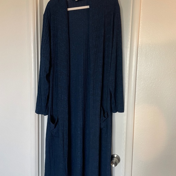 Lisa Rinna Long Heather Blue Cardigan - Picture 1 of 5